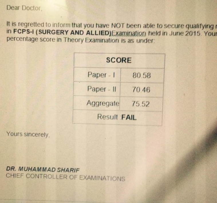 How the result of FCPS Part 1 is made Dentistry & Medicine